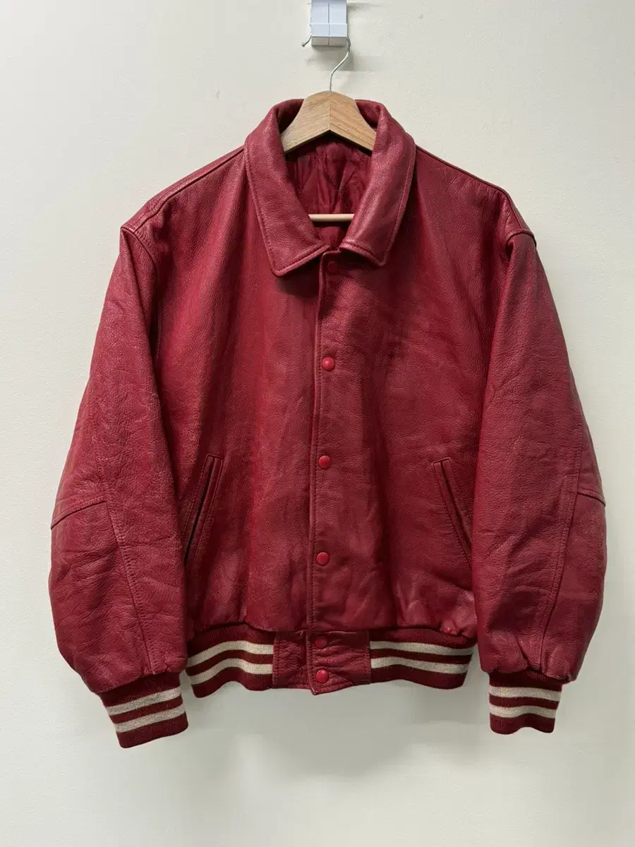 Vintage Red Cowhide Varsity Jacket