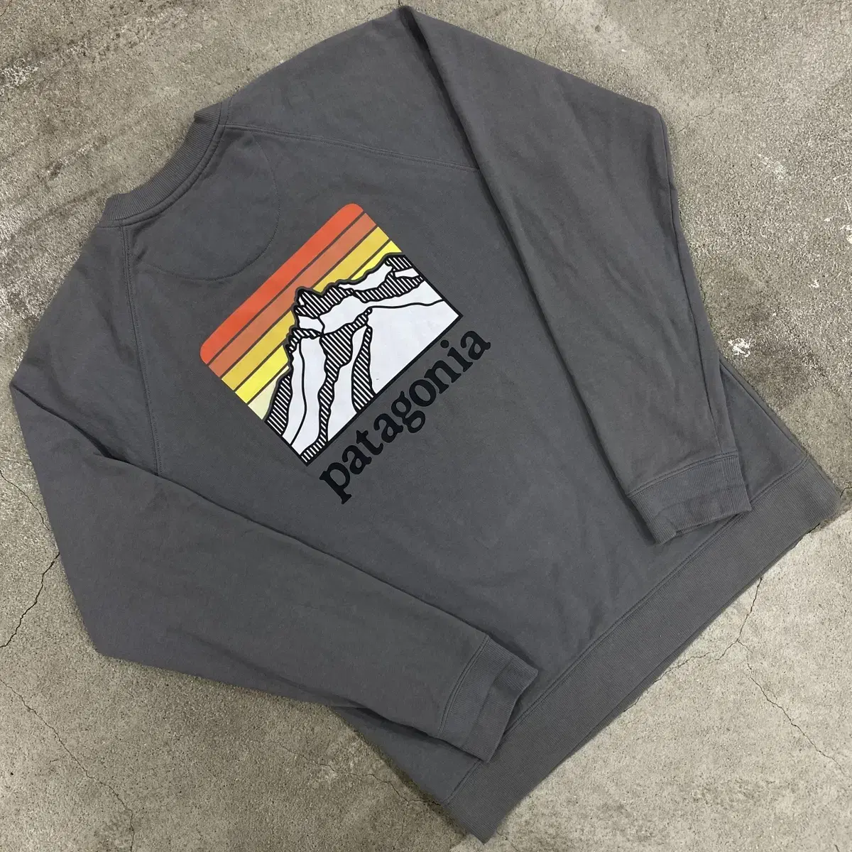 Patagonia Big Logo Charcoal Organic Cotton Sweater