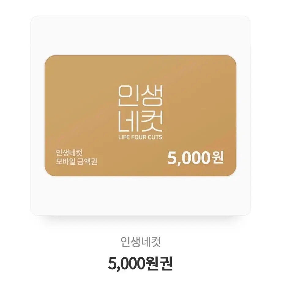 인생네컷 5000원권