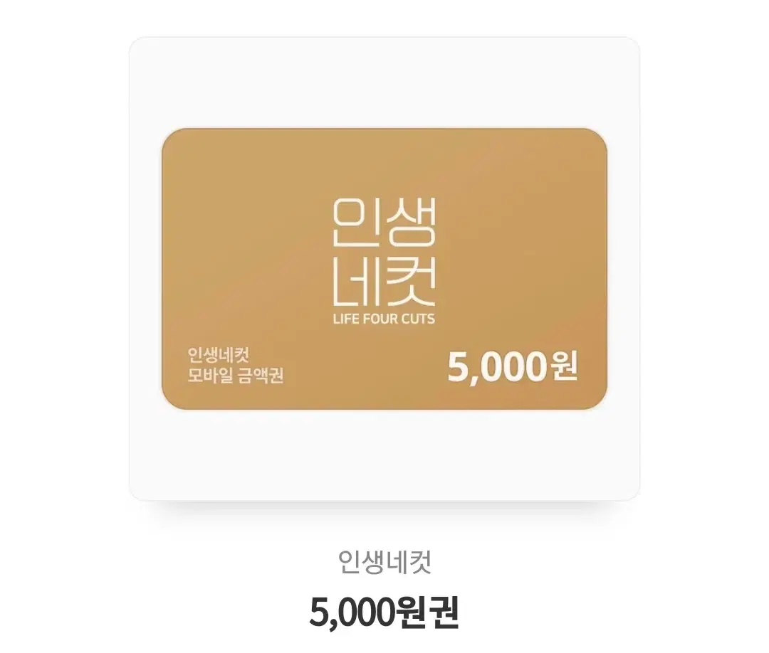 인생네컷 5000원권