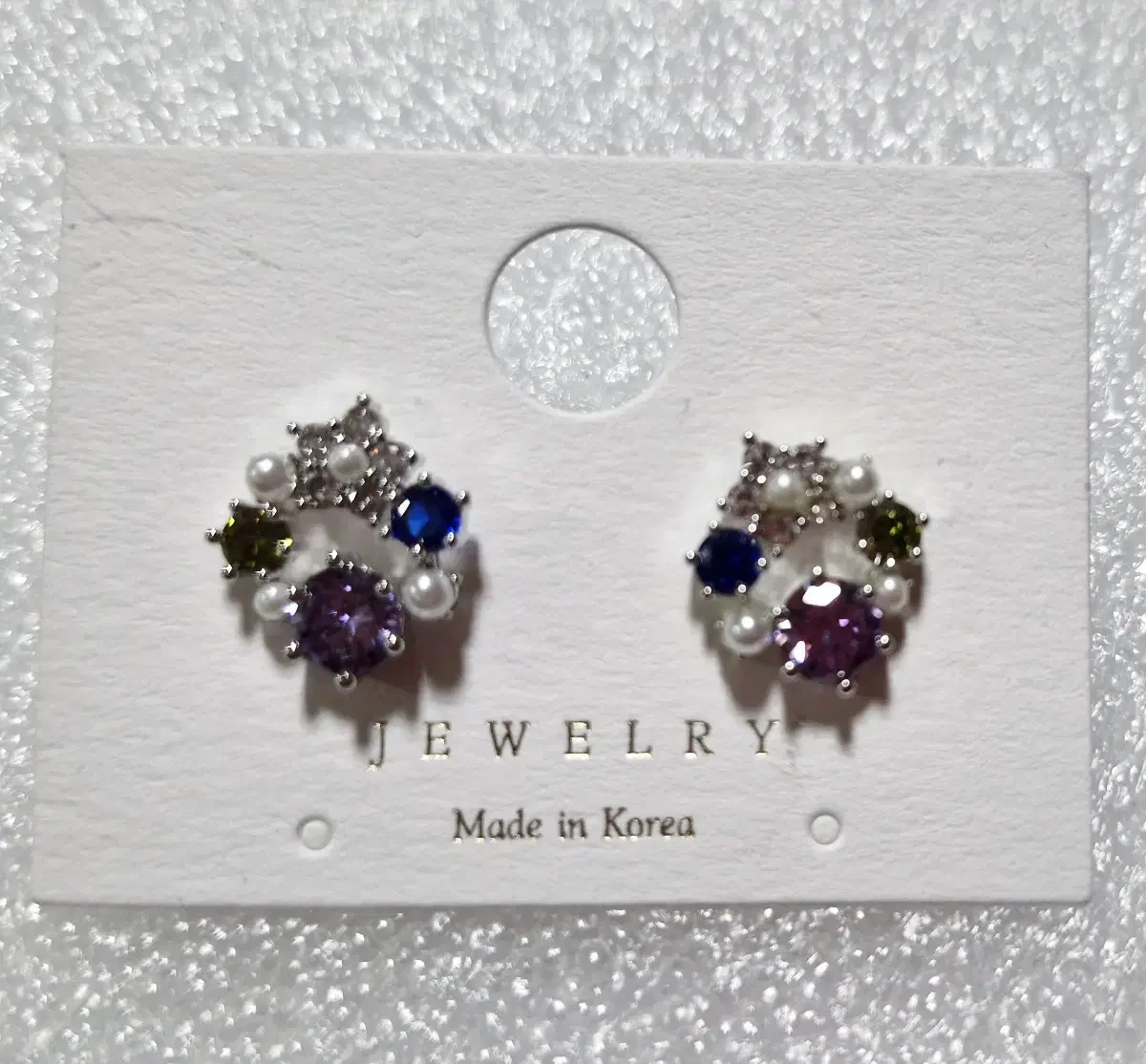 Colorful glass flower wreath Silver earrings with a needle