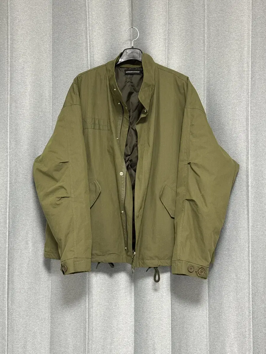 > 110 Slow-acid cropped parka jacket ( 105 Khaki M65 jumper )