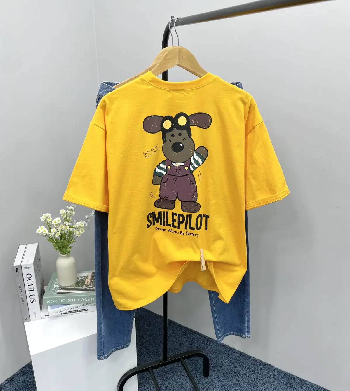 [Unisex] Smile Pilot Dog Print Overfit Vahn-Seol Short Sleeve Tee