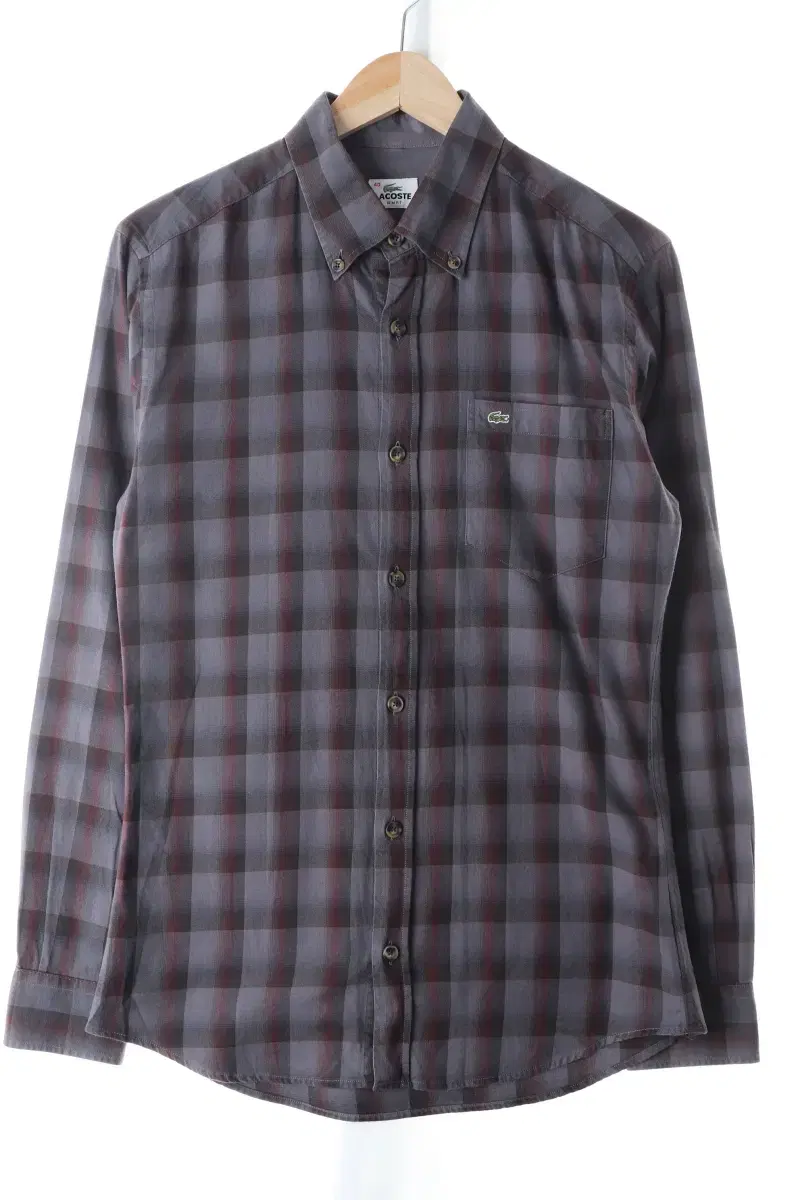 (L) Lacoste Shirt Southern Check Américage Basic Fit - C17C