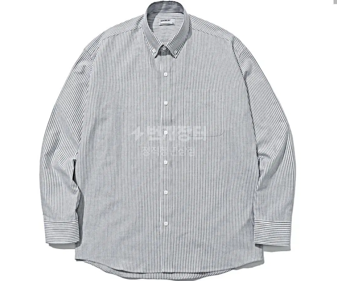 Anoblique Overfit Gray Striped Oxford Shirt Selling!