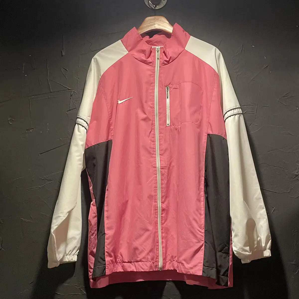 (316)NIKE 나이키 3컬러 투포켓 하프넥카라 바람막이 핑크 (XL)