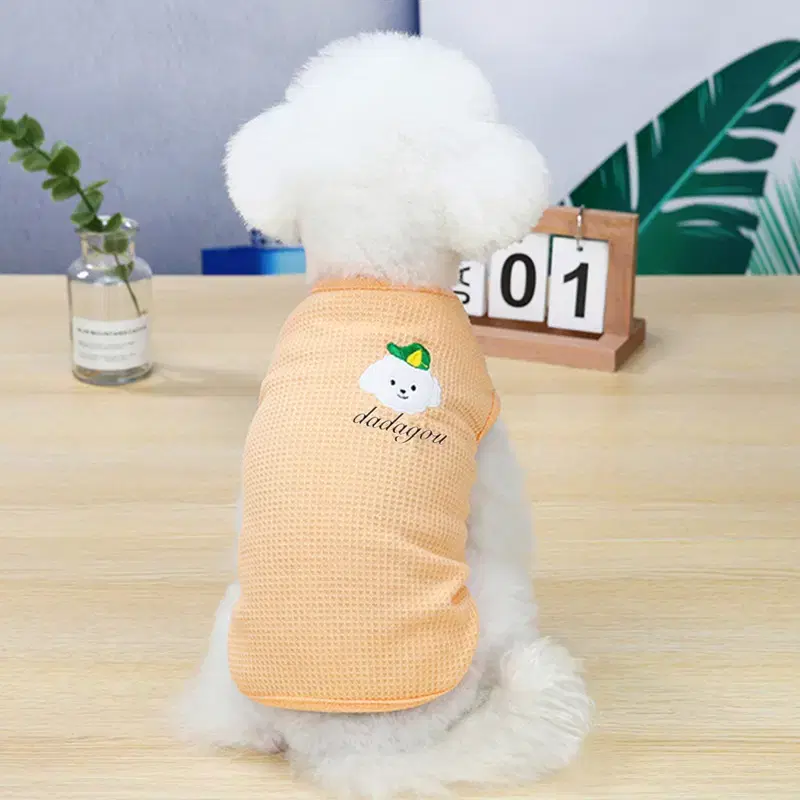 반려동물 강아지옷 고양이옷 강아지자수티셔츠 민소매티셔츠 M L XL