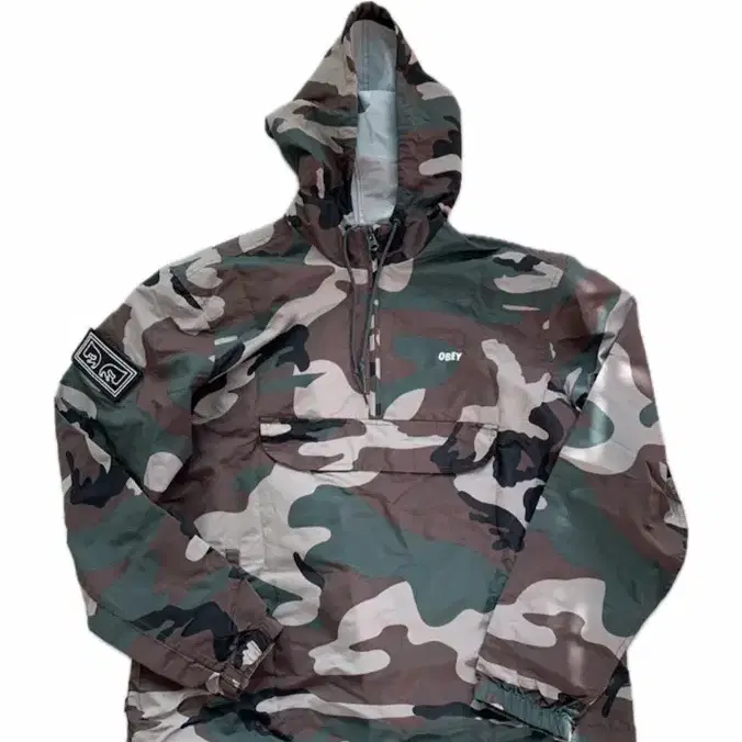 오베이 카모 바람막이 아노락 obey camo jacket Large