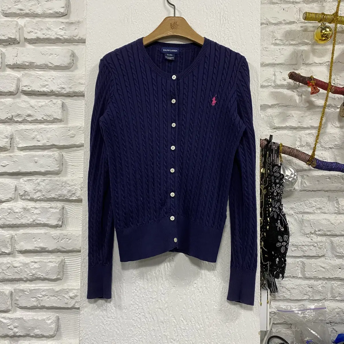 [XL(16)] Polo Ralph Lauren Girls Cable Twist Knit Cardigan