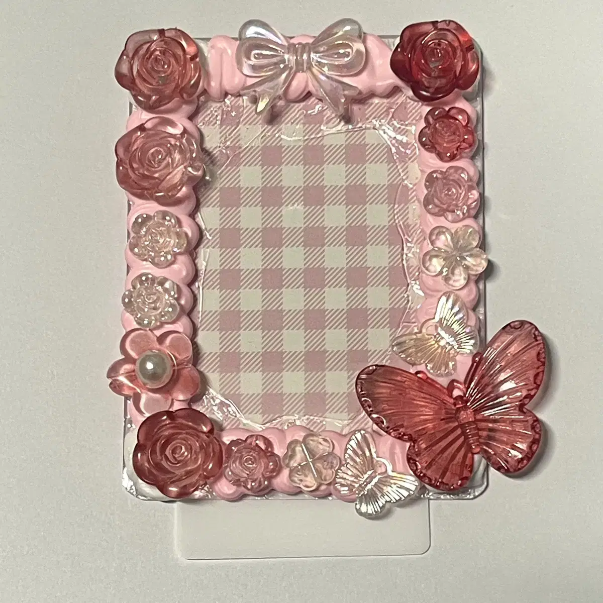 Handmade Topknot Decoden Topknot toploader photocard holder _ Redpink Roses