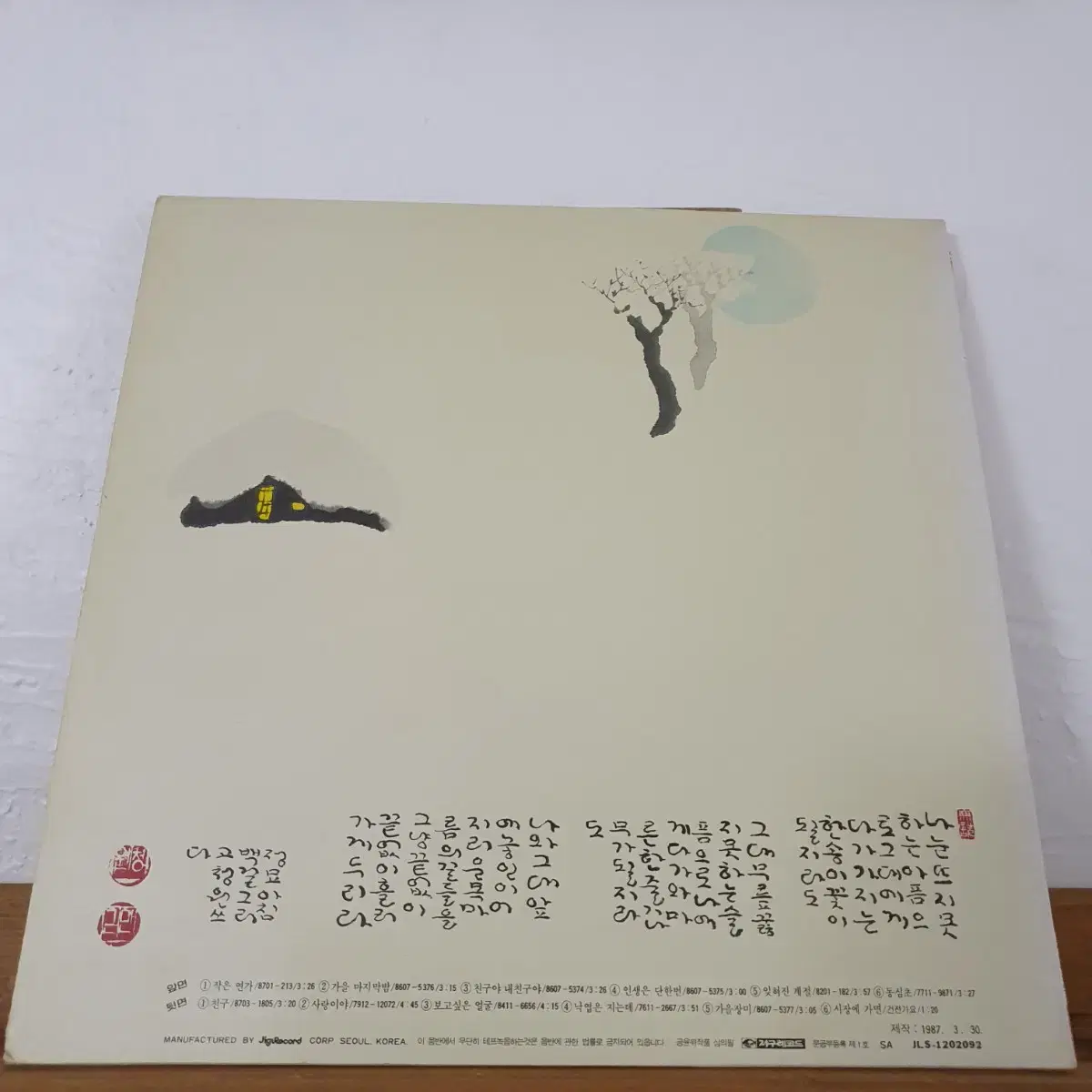 최백호  "작은연가"  LP  1987  보고싶은얼굴  잊혀진계절