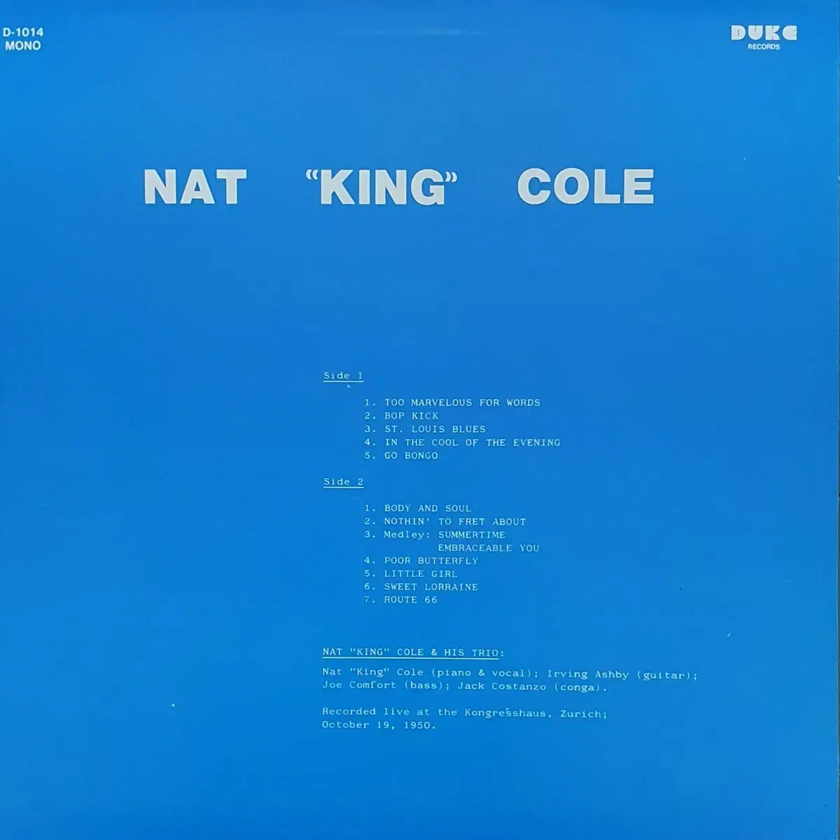 LP ㅡ NAT KING COLE  수입음반