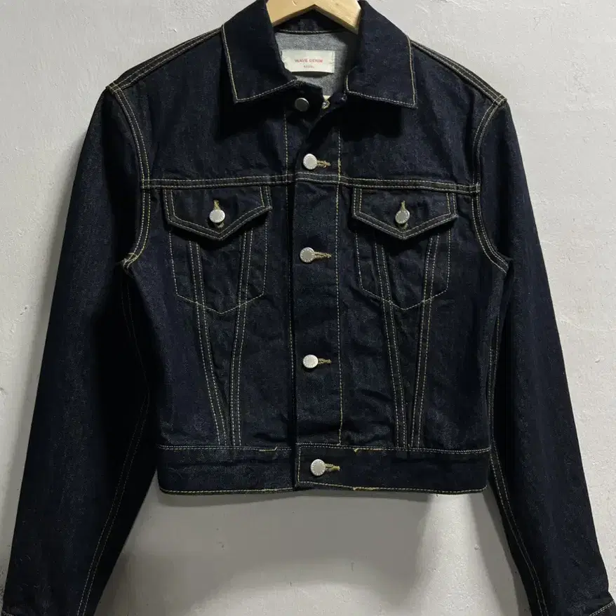 55-66 WAVE DENIM 크롭 데님 진청자켓 정품