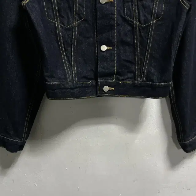 55-66 WAVE DENIM 크롭 데님 진청자켓 정품