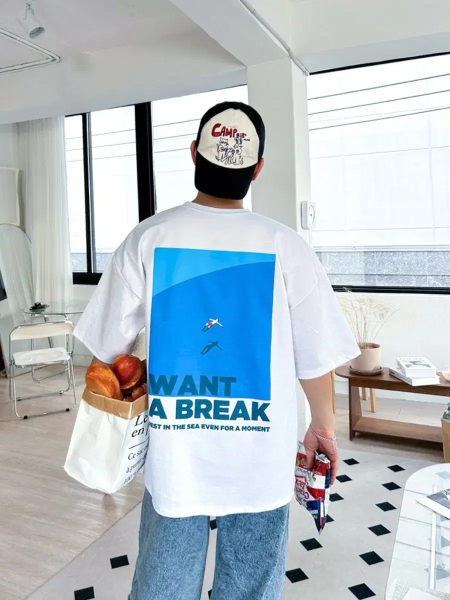 [Free shipping][Same day shipping] Siwon Diving Break Overfit Short Sleeve T-Shirt