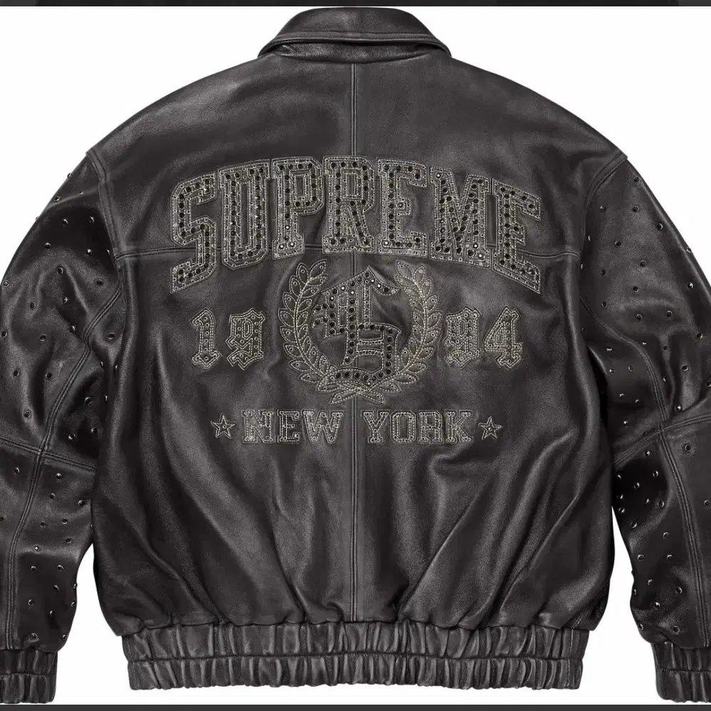 [L] Supreme Gem Studded Leather Jacket