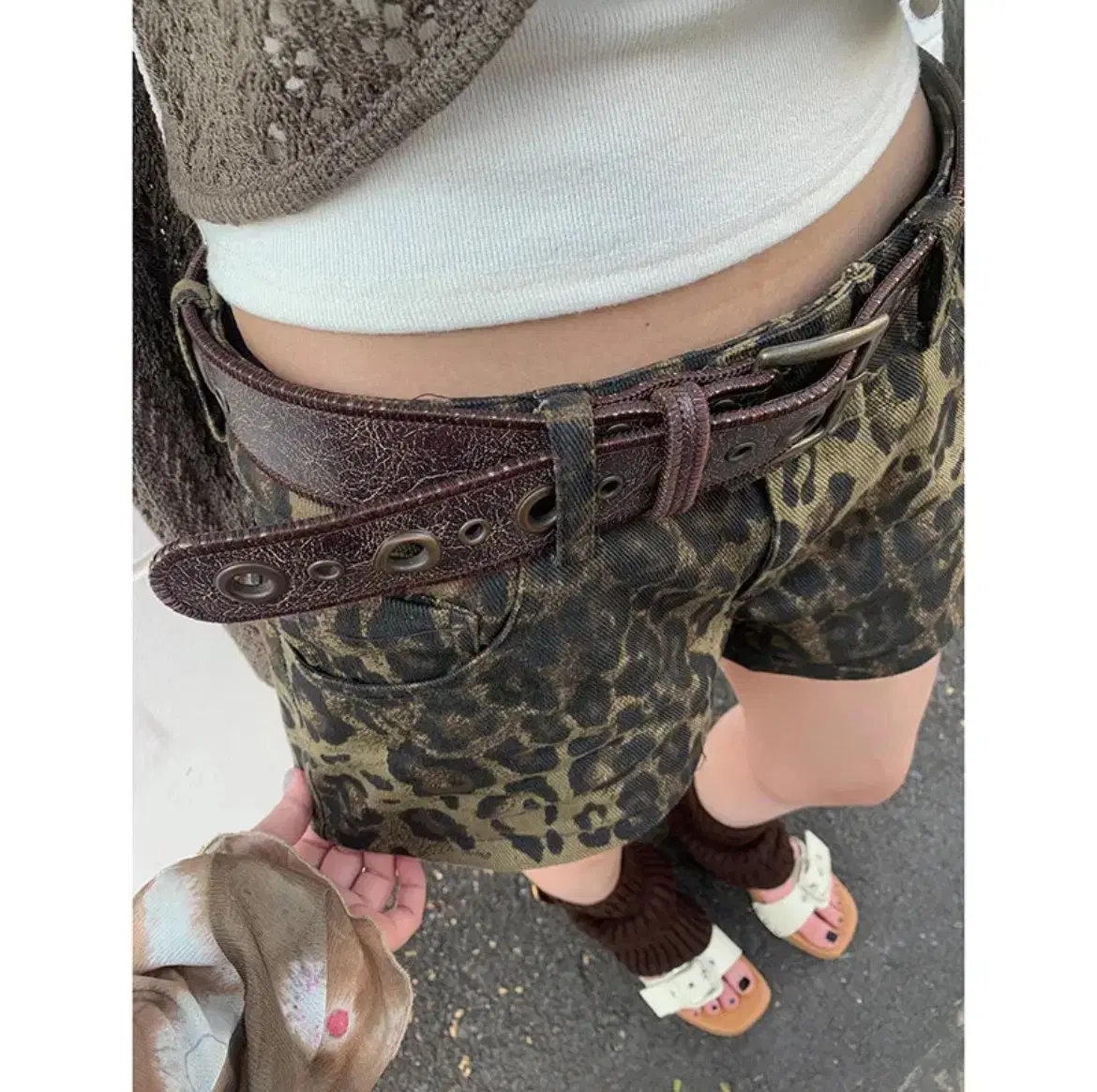 Leopard Denim Hot Pants