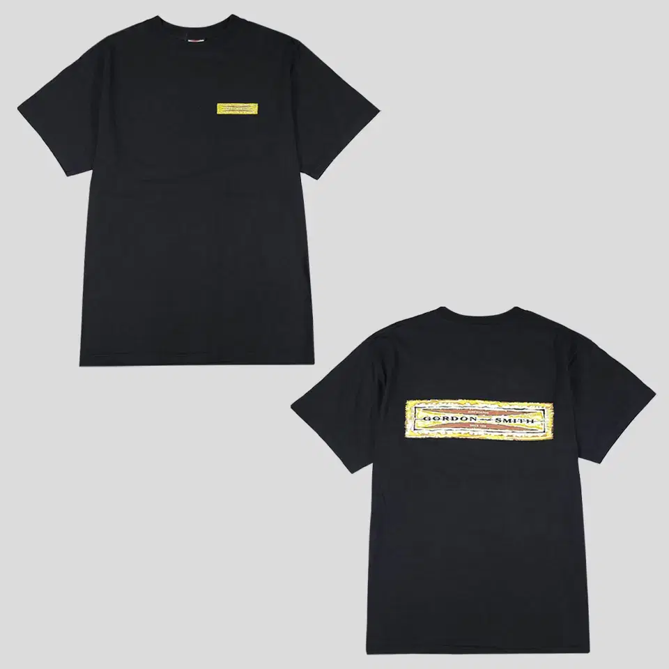 GORDON and SMITH Black Yellow Surfboard Logo Printing Cotton 10