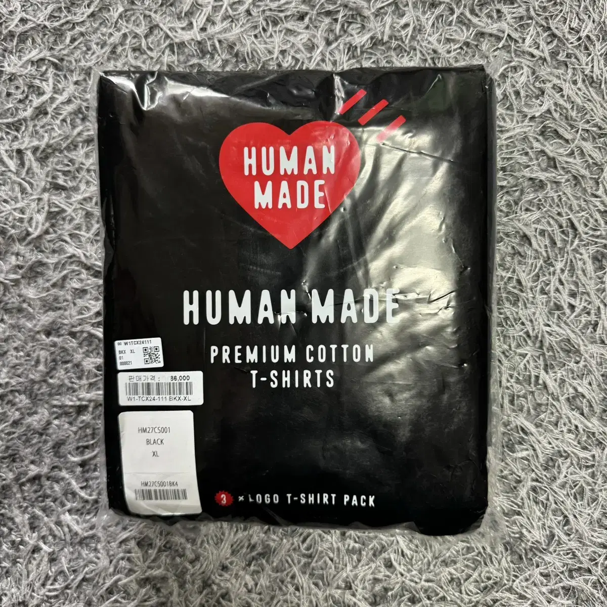 [XL] Human Mate T-Shirt Black 3-Pack