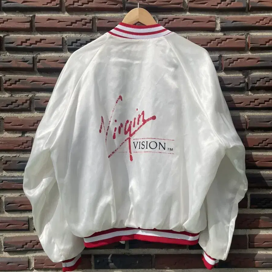 80s made in usa PLa-jac Virgin 새틴 바시티 자켓