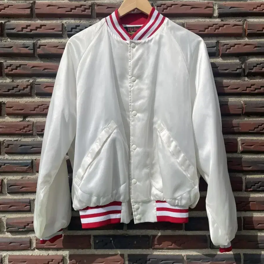 80s made in usa PLa-jac Virgin 새틴 바시티 자켓