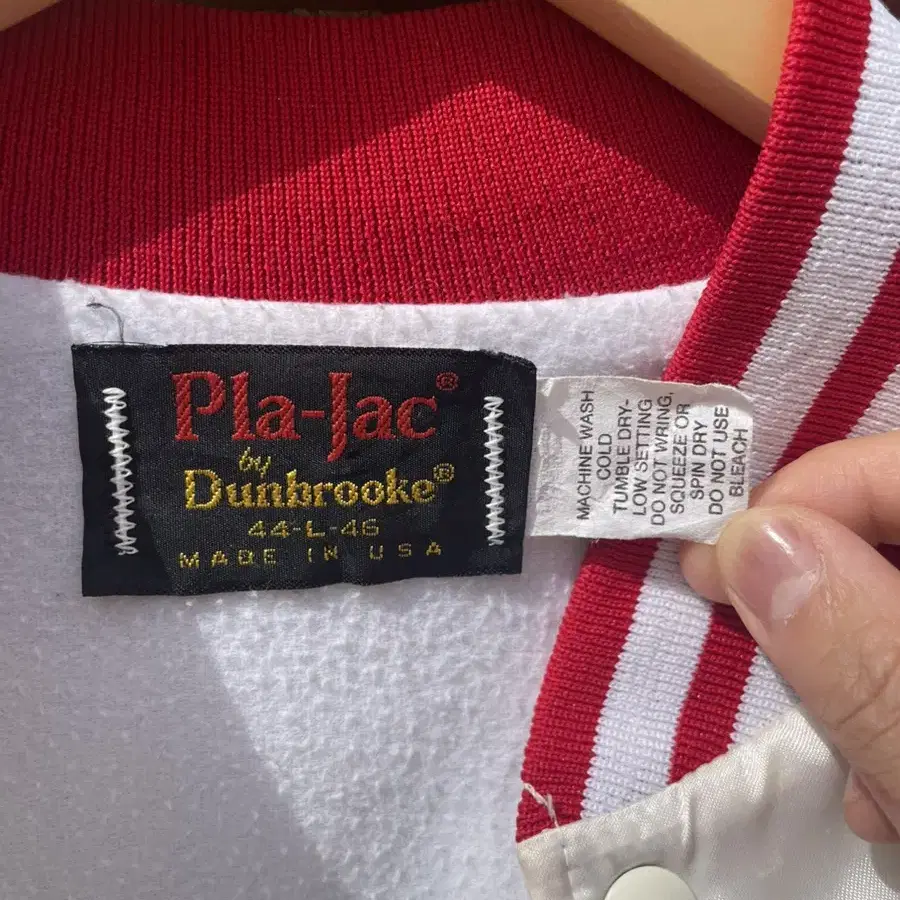 80s made in usa PLa-jac Virgin 새틴 바시티 자켓