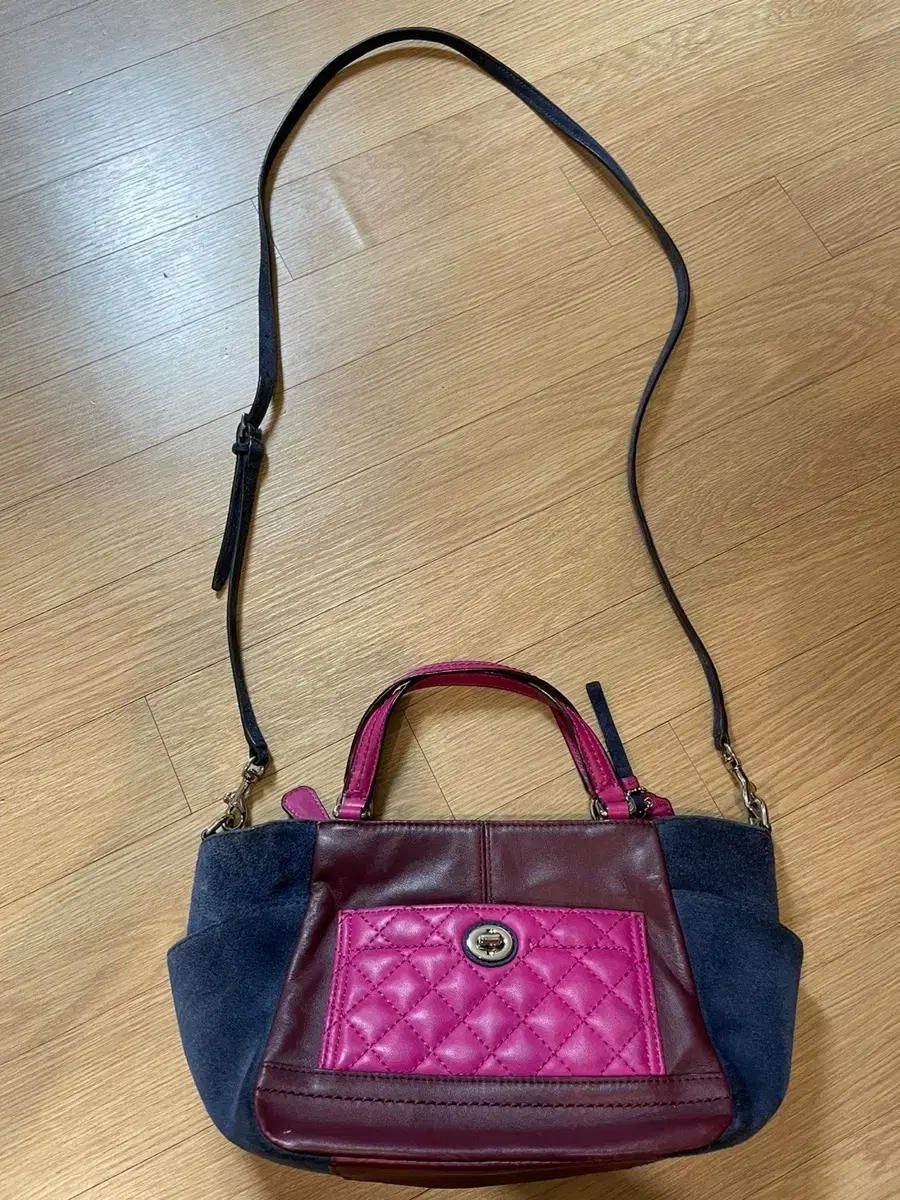 Genuine Coach Suede and Leather Two-Way Bag