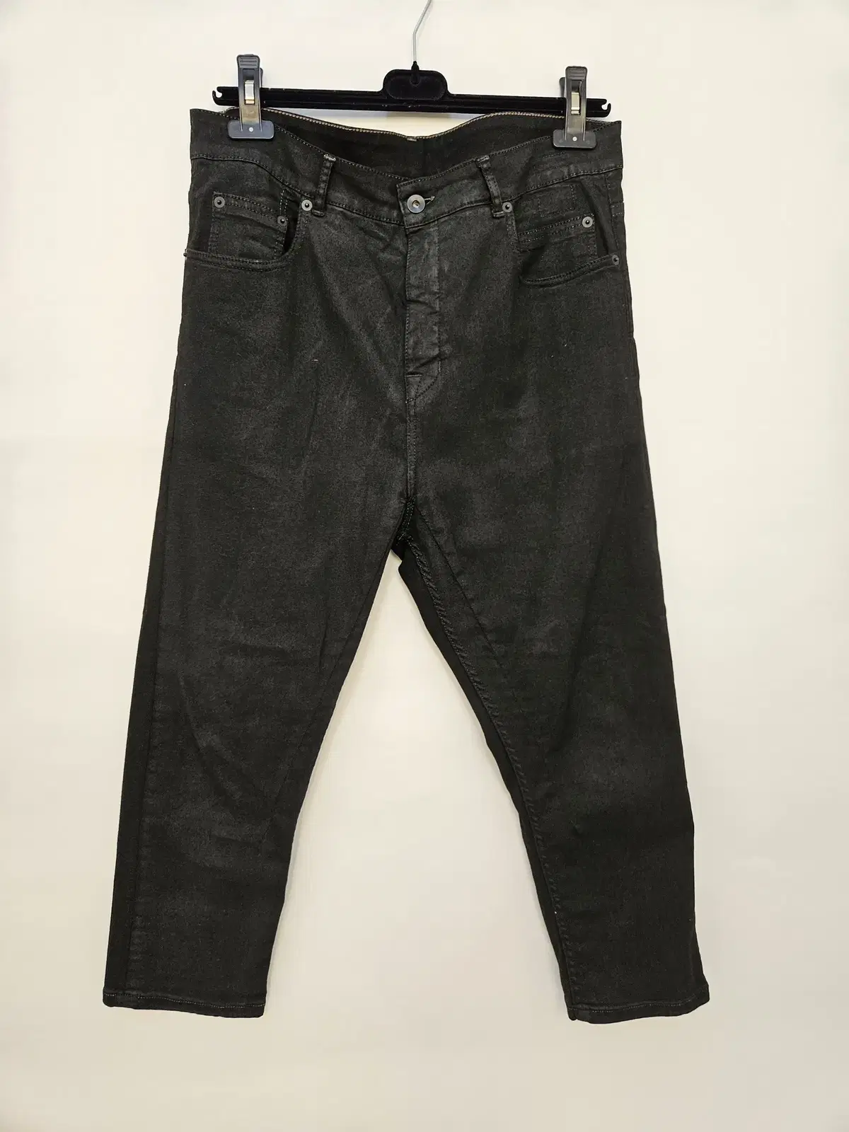 Rick Owens Dark Shadow Crop Black Jeans for sale.