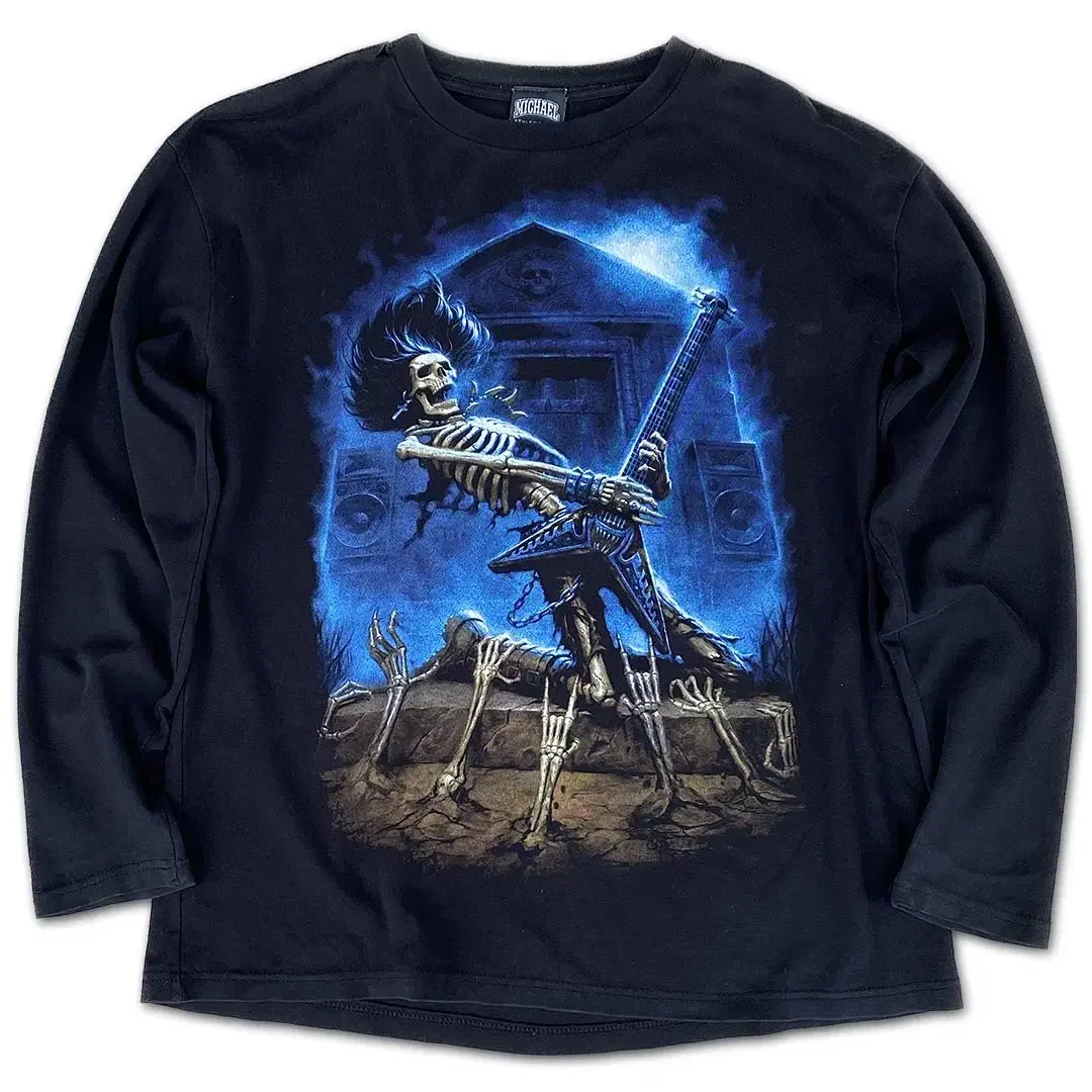 Skeleton guitar player long sleeve