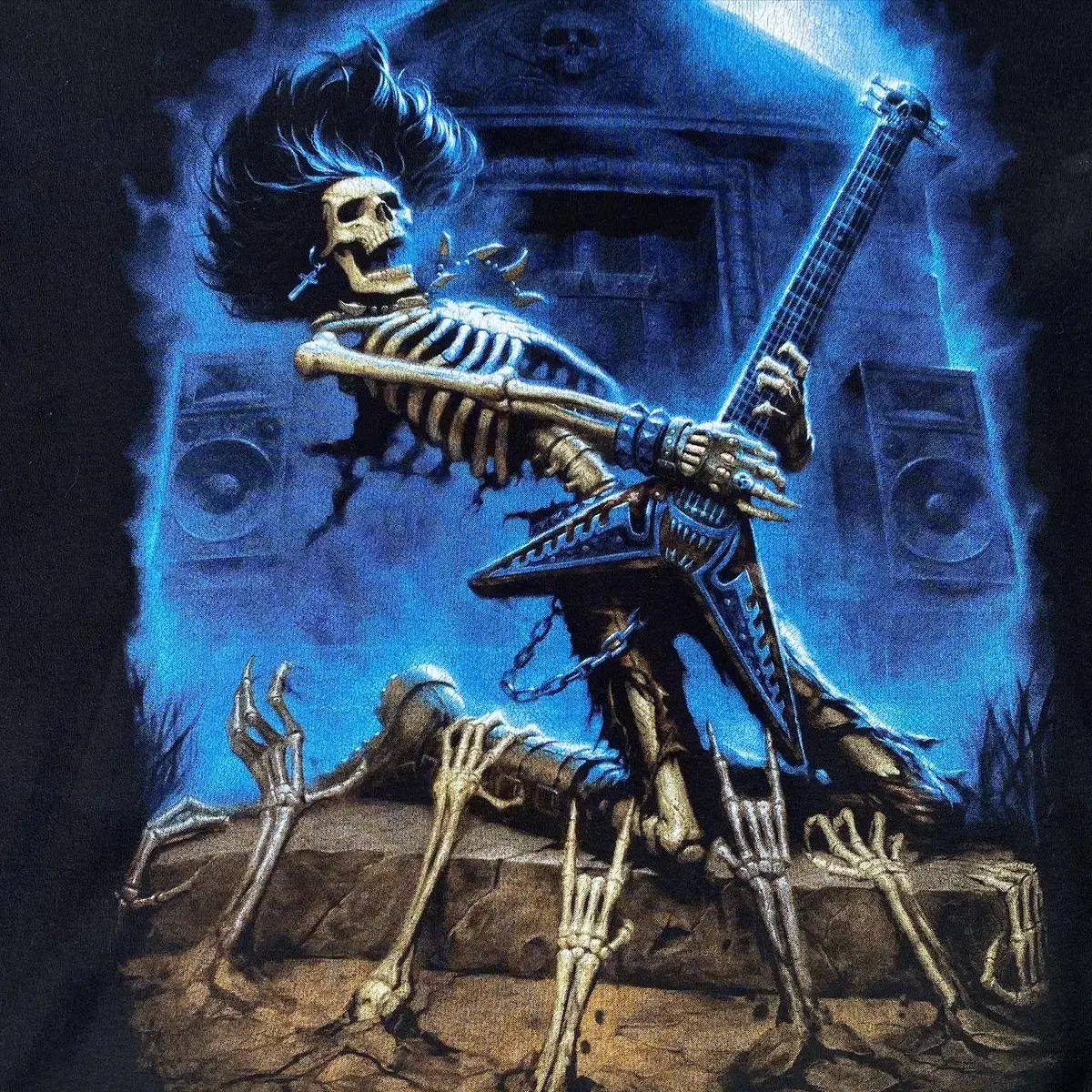 Skeleton guitar player long sleeve