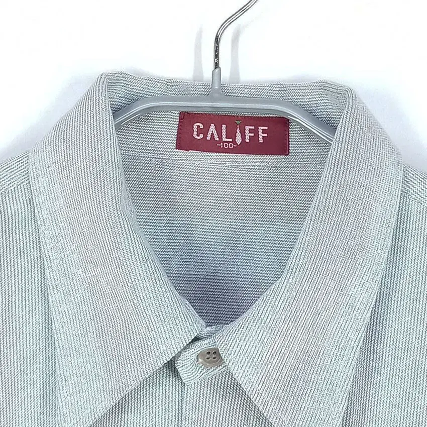 CALIFF 남 스트라이프 긴팔셔츠 민트그레이100 (HU30641)