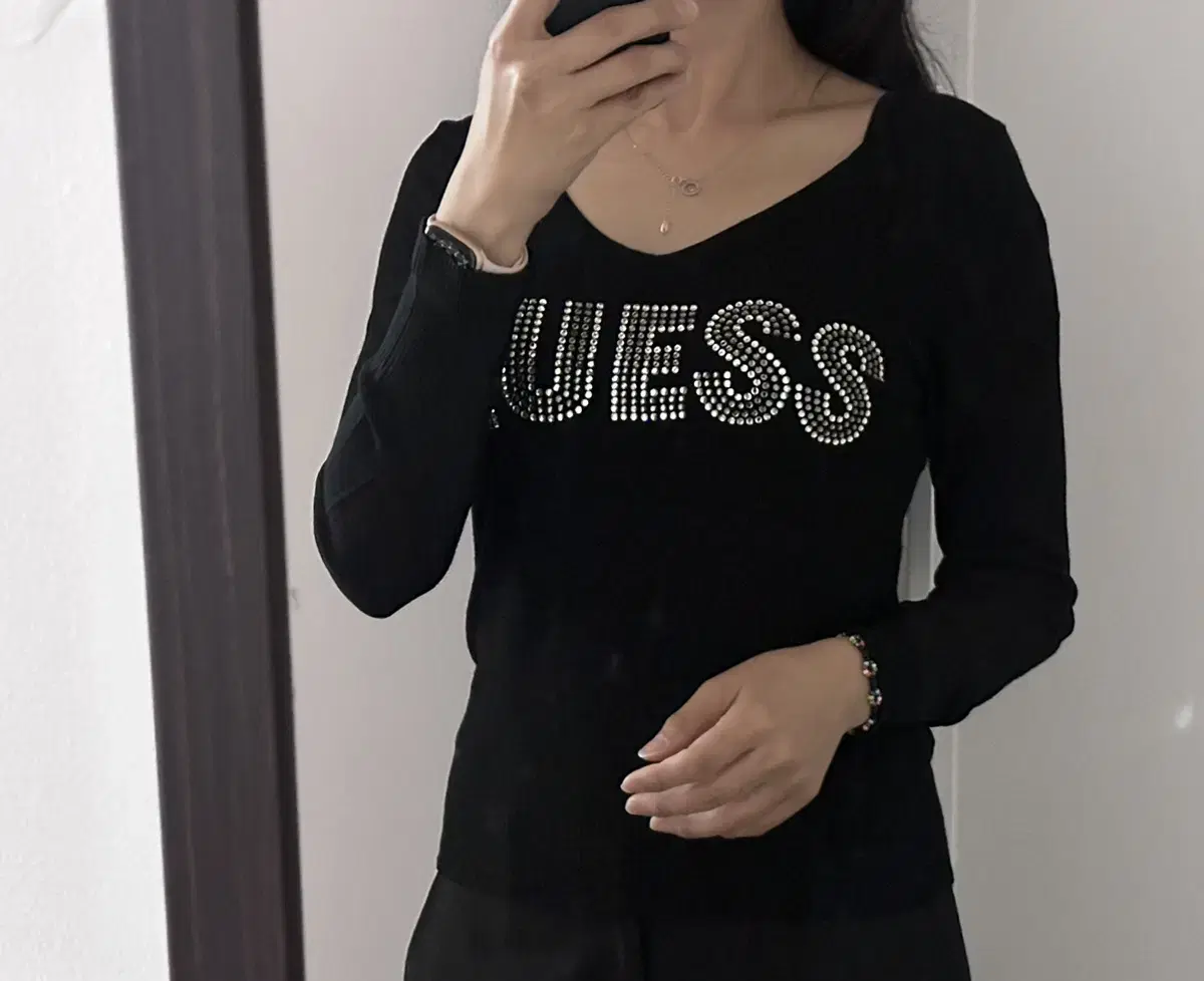 GUESS CUBIC V-NECK KNIT