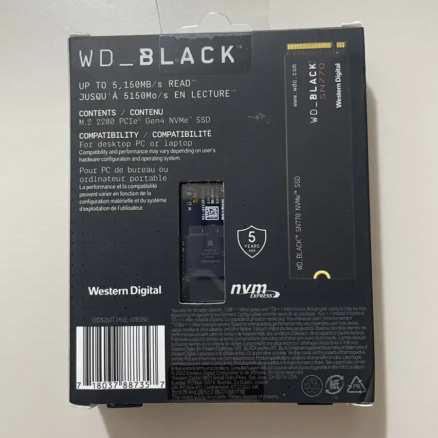 WD BLACK NVMe SSD SN770 (2TB)