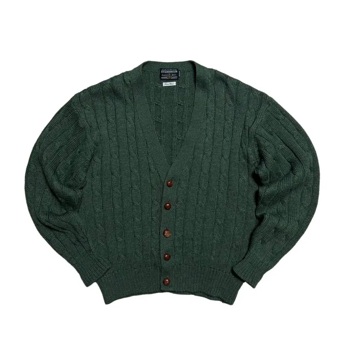 Ivy League Club Wool Cable Cardigan (M)