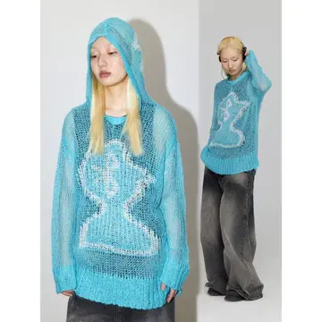 CONP Bluetooth Sweater 여름 긴팔니트 그물 후드니트 | 브랜드 중고 