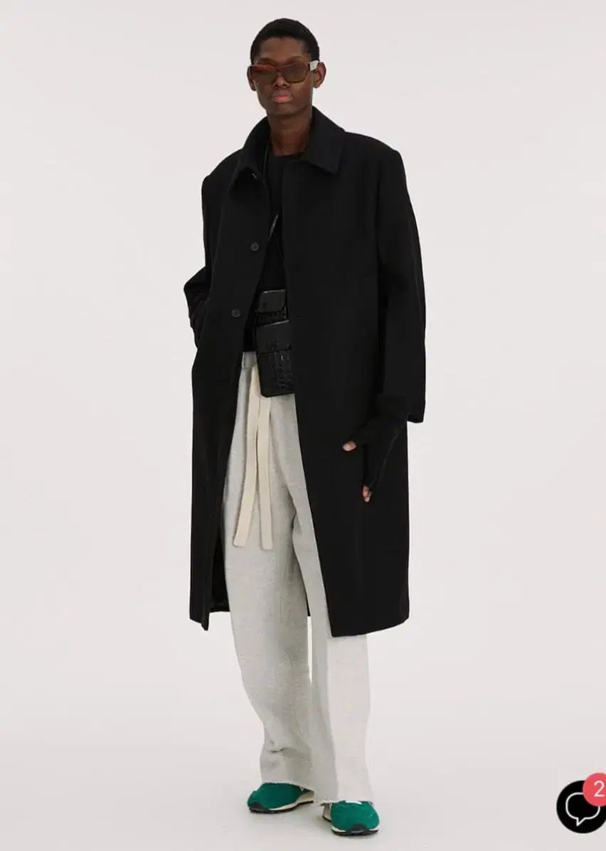 Recto Highland Single Wool Oversized Coat L Black