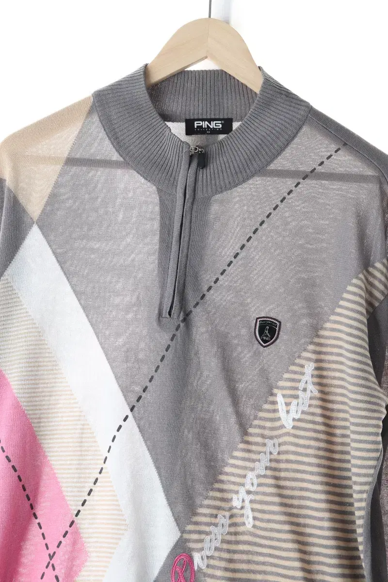 (L) Ping kara Long Sleeve T-Shirt Argyle Pattern Golf Vahn Limited Edition - C2EB