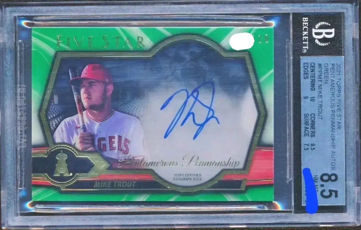 2021 Tops Mike Trout OnAuto /10 BGS 8.5