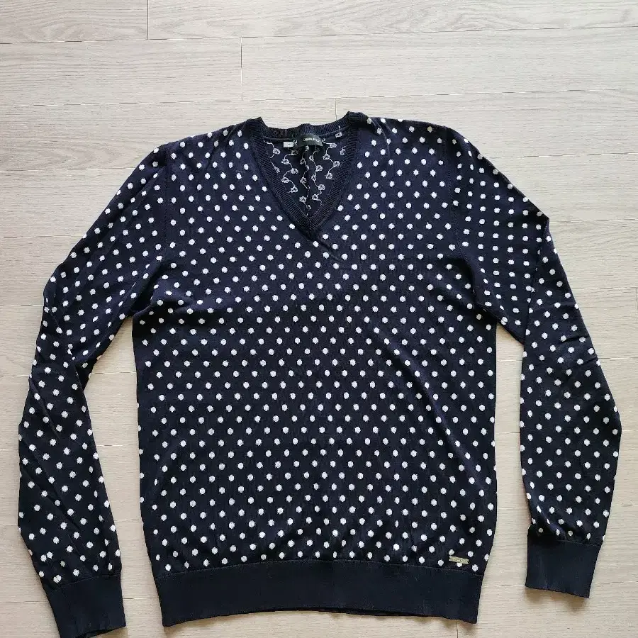 정품 디스퀘어드2 V-Neck White Dotted Sweater-M