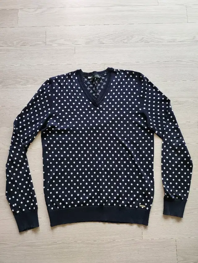 정품 디스퀘어드2 V-Neck White Dotted Sweater-M