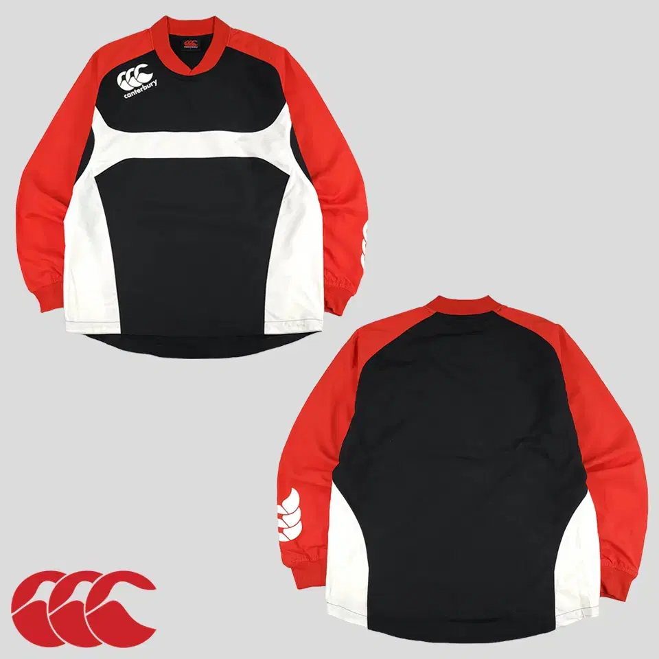 CANTERBURY Canterbury red black white color scheme logo printed reglanb