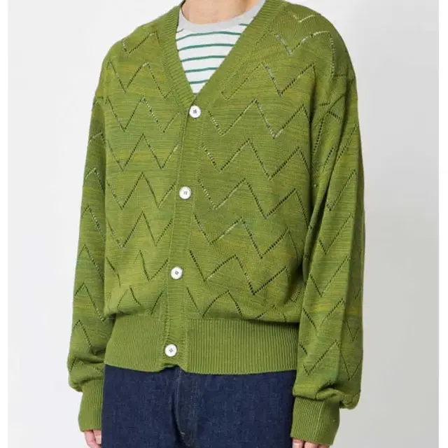 이스트로그 가디건  COMB PATTERN CARDIGAN / GREEN