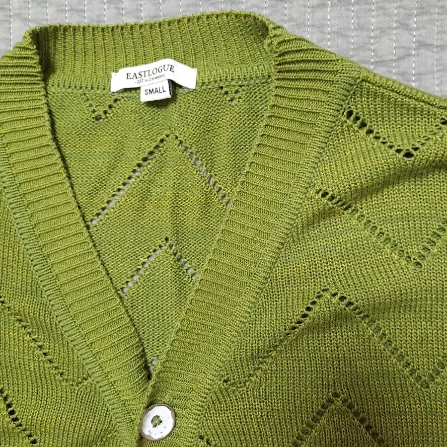 이스트로그 가디건  COMB PATTERN CARDIGAN / GREEN