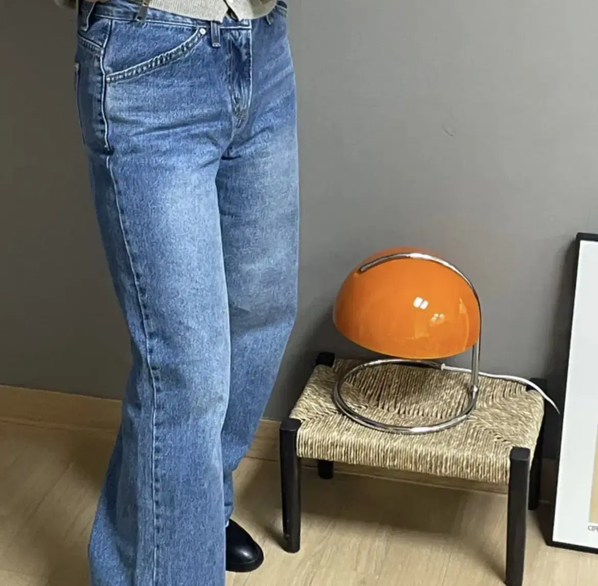와이드 진청 팬츠