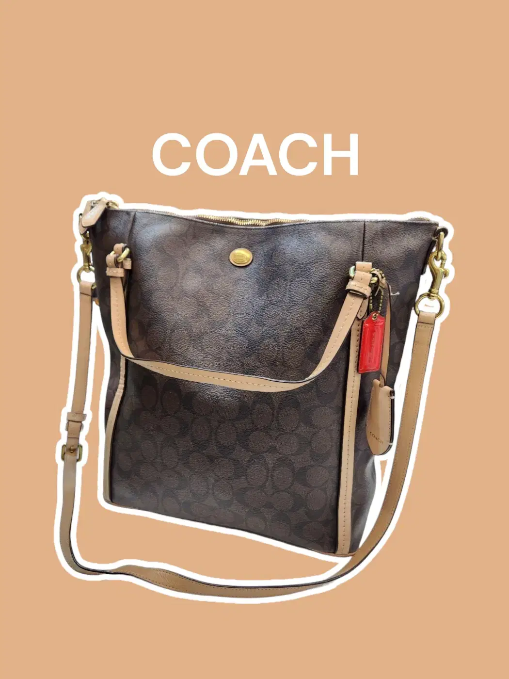 COACH 코치 시그니처 모노그램 크로스백