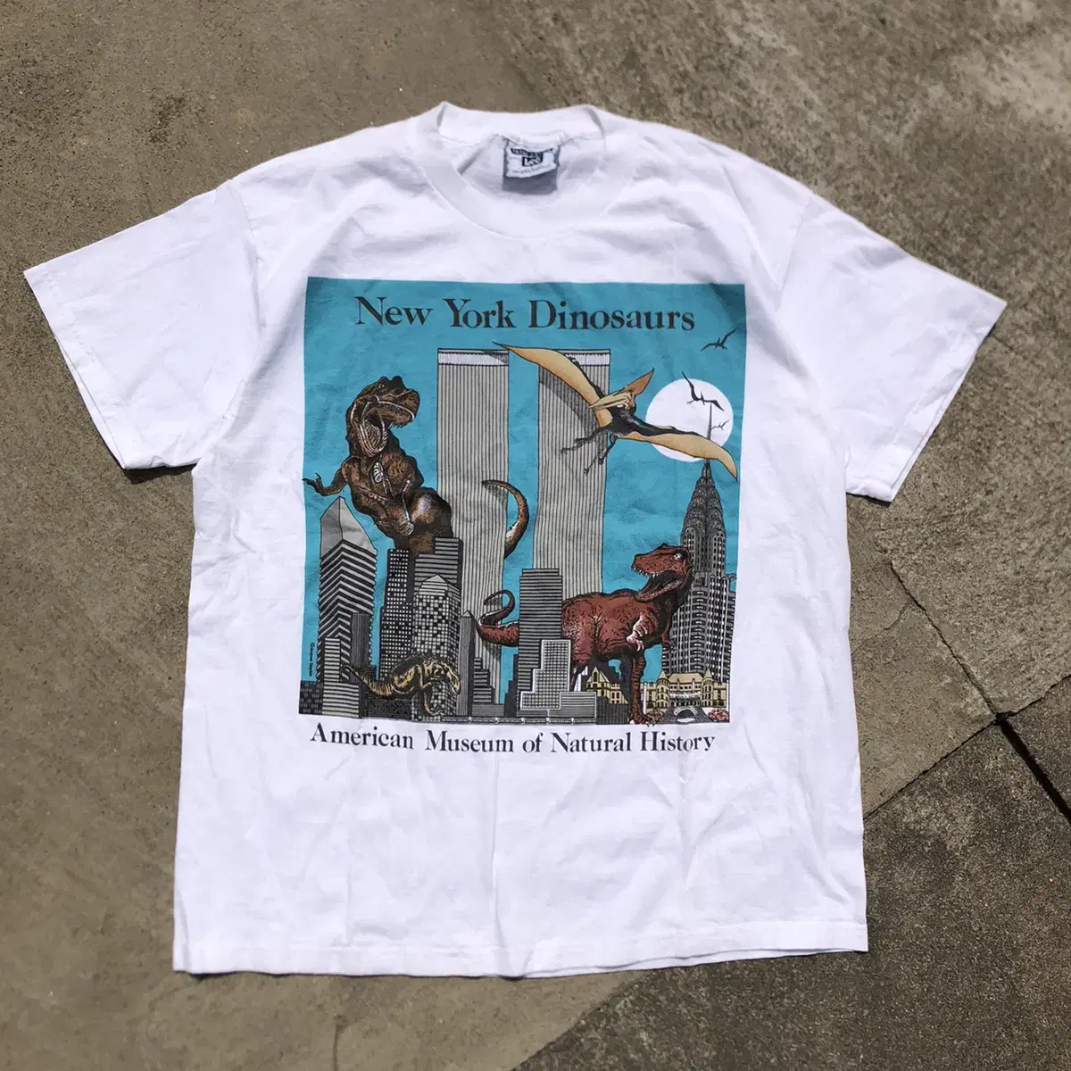 [L] 90s Lee New York Museum of Dinosaurs Printed Vahn Short Sleeve Tee