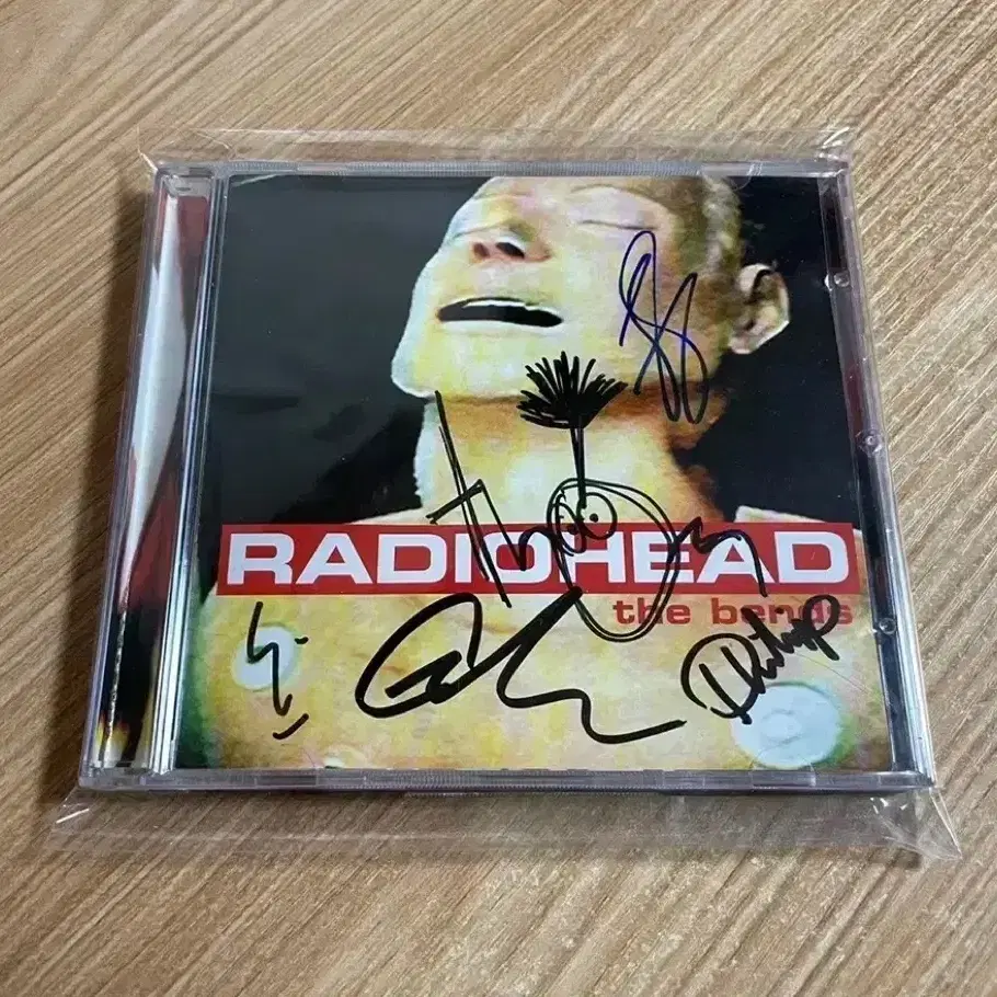 라디오헤드 The Bends 95년 풀밴드 친필싸인 CD