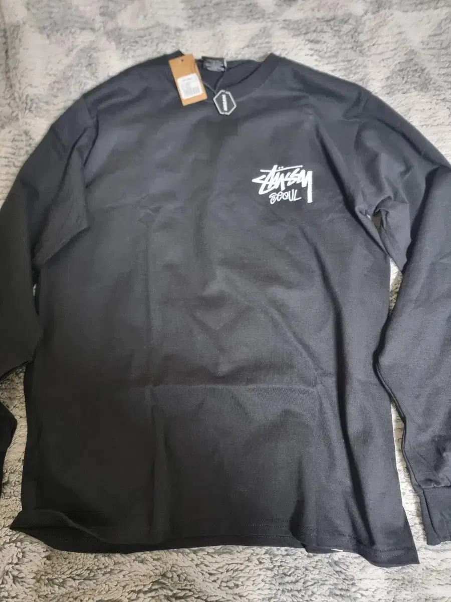 Stussy Stock Seoul Long Sleeve Tee Black