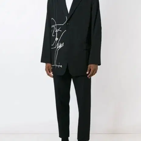 요지야마모토 뿌르옴므 Lateral Embroidery Blazer