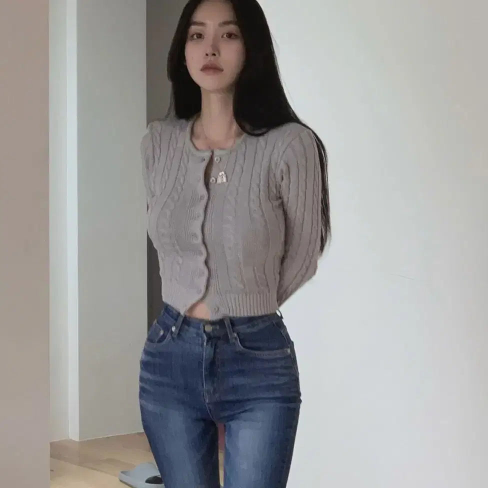 페일제이드 트위스트 가디건 2022 f/w (그레이)